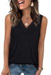 Casual V-Neck Women's Tank Top - Black