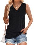 Casual V-Neck Women's Tank Top - Black