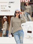 Women's Fall Crewneck Long Sleeve T-Shirt - Khaki
