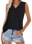 Casual V-Neck Women's Tank Top - Black