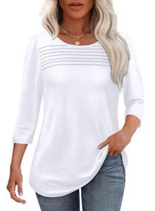 Plus Size 3/4 Sleeve Women's Casual Tops