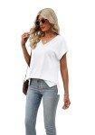 Women's V Neck Short Sleeve T-Shirt – White
