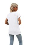 Women's V Neck Short Sleeve T-Shirt – White