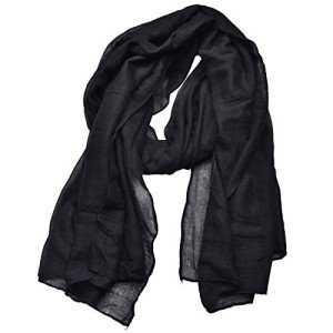 Woogwin Lightweight Fashion Scarf Wrap (Black)