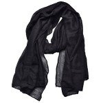 Woogwin Lightweight Fashion Scarf Wrap (Black)