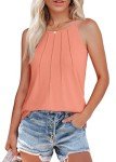 Loose Fit Coral Summer Tank Top for Women