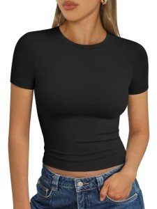 Trendy Y2K Women's Short Sleeve Workout Tops