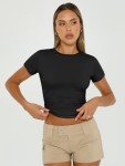 Trendy Y2K Women's Short Sleeve Workout Tops