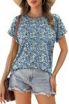 WEESO Women's Floral Short Sleeve Summer Tee