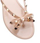 Chic Bow Flip Flops with Studs - Size 7