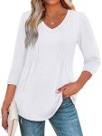 WEESO Women's Summer V-Neck 3/4 Sleeve Top