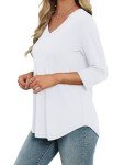 WEESO Women's Summer V-Neck 3/4 Sleeve Top