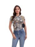 Cute Floral Mesh Short Sleeve Summer Top