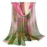 Lightweight Floral Print Scarf for Women