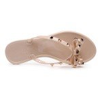 Chic Bow Flip Flops with Studs - Size 7