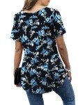 Plus Size Floral Print Short Sleeve Tunic Top