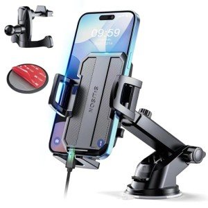 3-in-1 Powerful Car Phone Holder Mount