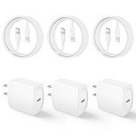 20W USB C Fast Charger with 10FT Cable 3-Pack