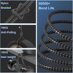 5-Pack 6FT Nylon Braided USB C Cables