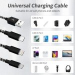 2 Pack 4FT 3-in-1 Charging Cable - Universal