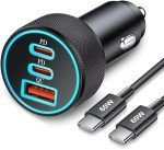 3-Port Fast Car Charger with 3FT USB-C Cable