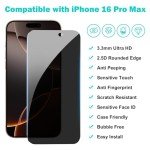 3-Pack Privacy Screen Protector for iPhone 16 Pro Max