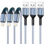3-Pack 10FT iPhone Lightning Fast Charging Cables
