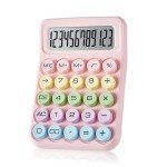Pink 12-Digit Large Display Desktop Calculator