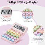 Pink 12-Digit Large Display Desktop Calculator