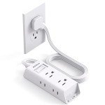 Flat Plug Power Strip with 6 Outlets - 5 ft