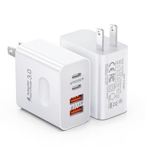 2-Pack USB C Wall Charger with 4 Ports