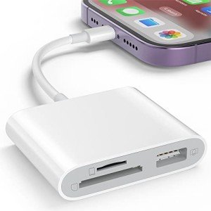 iPhone SD Card Reader with USB Adapter
