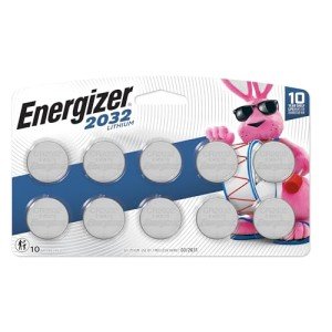 Energizer 2032 3V Lithium Coin Batteries, 10 Pack