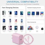 Pink Fast Charging USB-C Charger with 6FT Cables