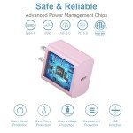 Pink Fast Charging USB-C Charger with 6FT Cables