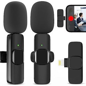 2 Pack Wireless Lavalier Microphones for iPhone