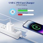 2-Pack 20W USB C Fast Charger with Cables