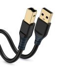 6ft USB A to B Printer Cable - Compatible with HP, Epson, Canon, Brother
