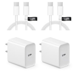 Fast Charging 10Ft iPhone Charger 2-Pack