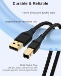6ft USB A to B Printer Cable - Compatible with HP, Epson, Canon, Brother