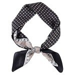 Classic Black Plaid Silk Bandana for Men