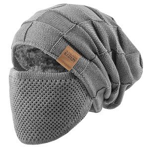 Warm Slouchy Beanie Hat with Face Cover for All