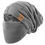 Warm Slouchy Beanie Hat with Face Cover for All