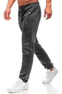 Men's Dark Gray Joggers with Drawstring