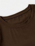 Men's Vintage Letter Print Graphic Tee - Coffee Brown