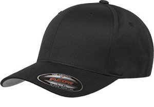 Men's Black Athletic Fitted Baseball Cap