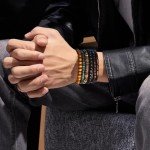Wooden Beads Leather Wrap Bracelet for Men