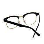 Retro Half Frame Clear Lens Glasses in Gold