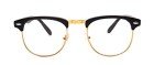 Retro Half Frame Clear Lens Glasses in Gold