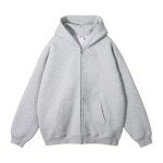 Men's Oversized Zip-Up Hoodie - Light Gray